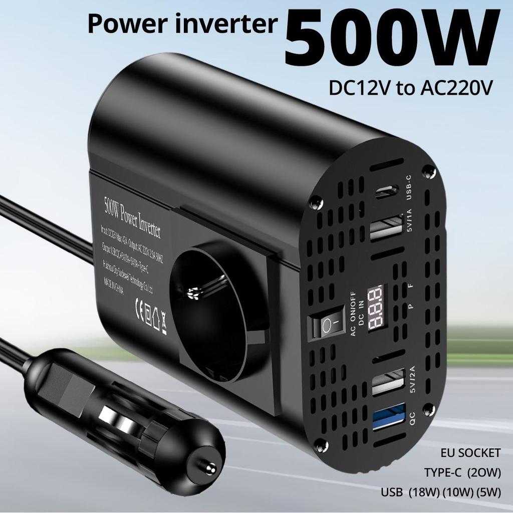 European Standard Modified Sine Wave Inverter 300/500W, Car Power Converter 12V to 220V