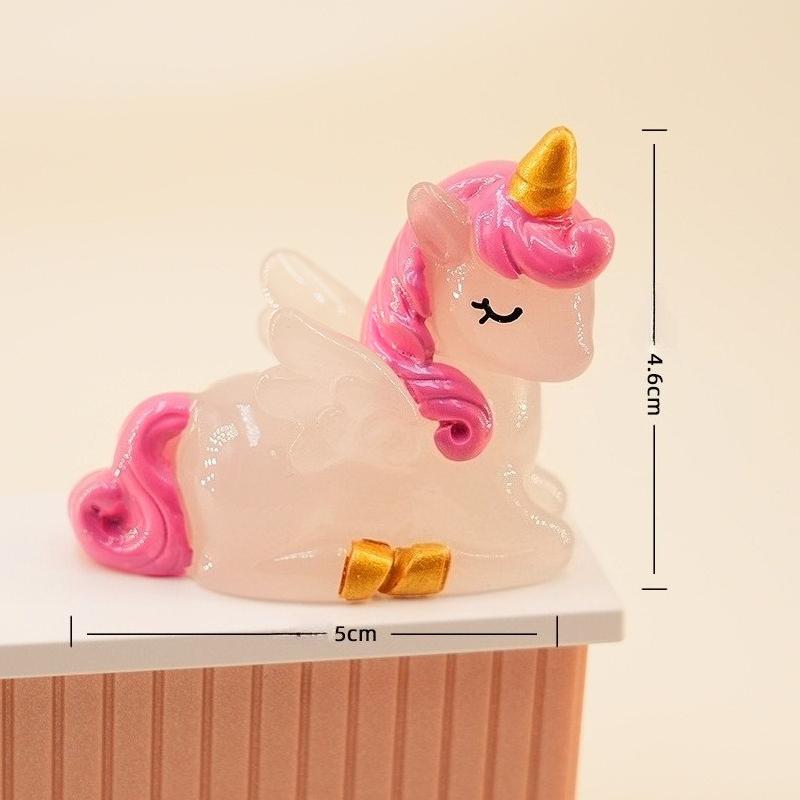 Year of The Horse Luminous Unicorn Creative Home Office Desktop Decoration Resin Decoration Trendy Cute Blind Box Accessories