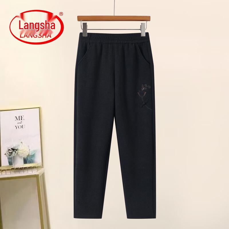 LangSha 2026 Embroidered Casual Pants for Elderly Women 5XL