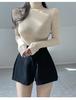 Women's Korean Slim Fit High Neck Long Sleeve T-Shirt