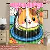 2D flat printing 2pcs Drapes Cute Cat Sushi Digital Printed Polyester Drapes Festive Curtains Use for Indoor Celebrations for