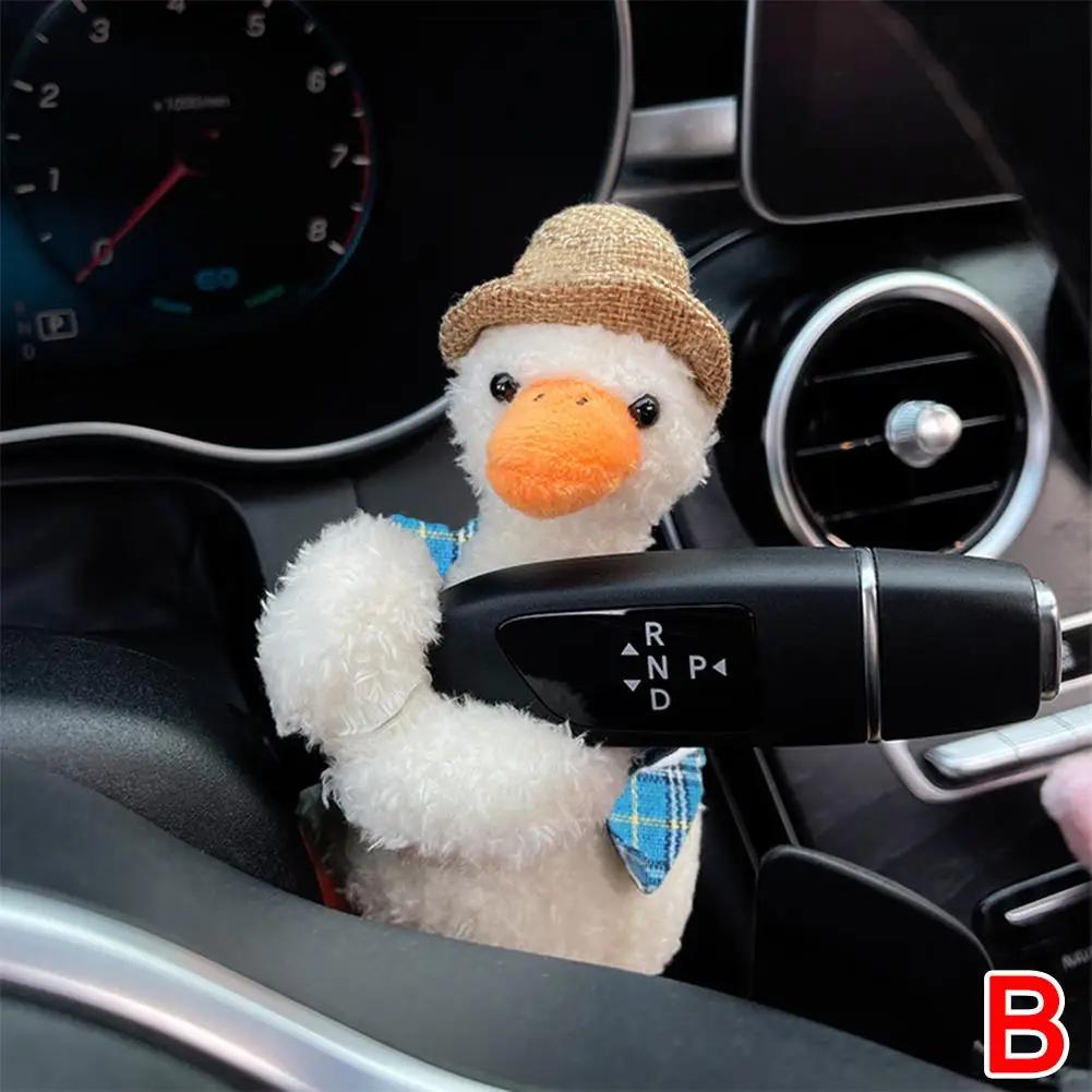 

Car Ornaments Cute Duck Plush Feelings Shift Car Car Gear Decorations Hand Turn Interior Wiper Signal Ornaments F0j2