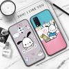 JZ26 Cartoon Pochacco Black Sofe Case for Samsung Note 20 Lite S24 Ultra S23 A03 A05 A06 A11 A71 A15 A16 A13 A24 A25 A33 A52 A53 A50 M55 M35 Plus