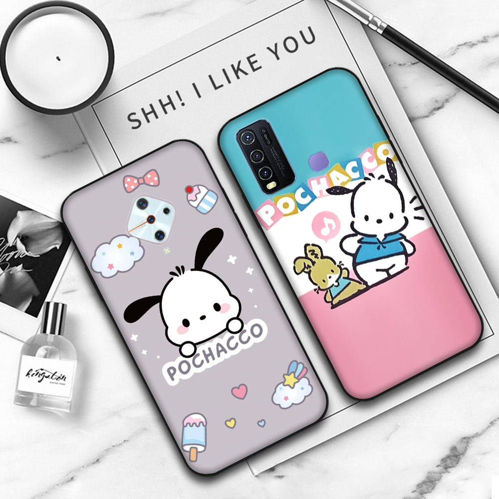 JZ26 Cartoon Pochacco Black Sofe Case for Samsung Note 20 Lite S24 Ultra S23 A03 A05 A06 A11 A71 A15 A16 A13 A24 A25 A33 A52 A53 A50 M55 M35 Plus