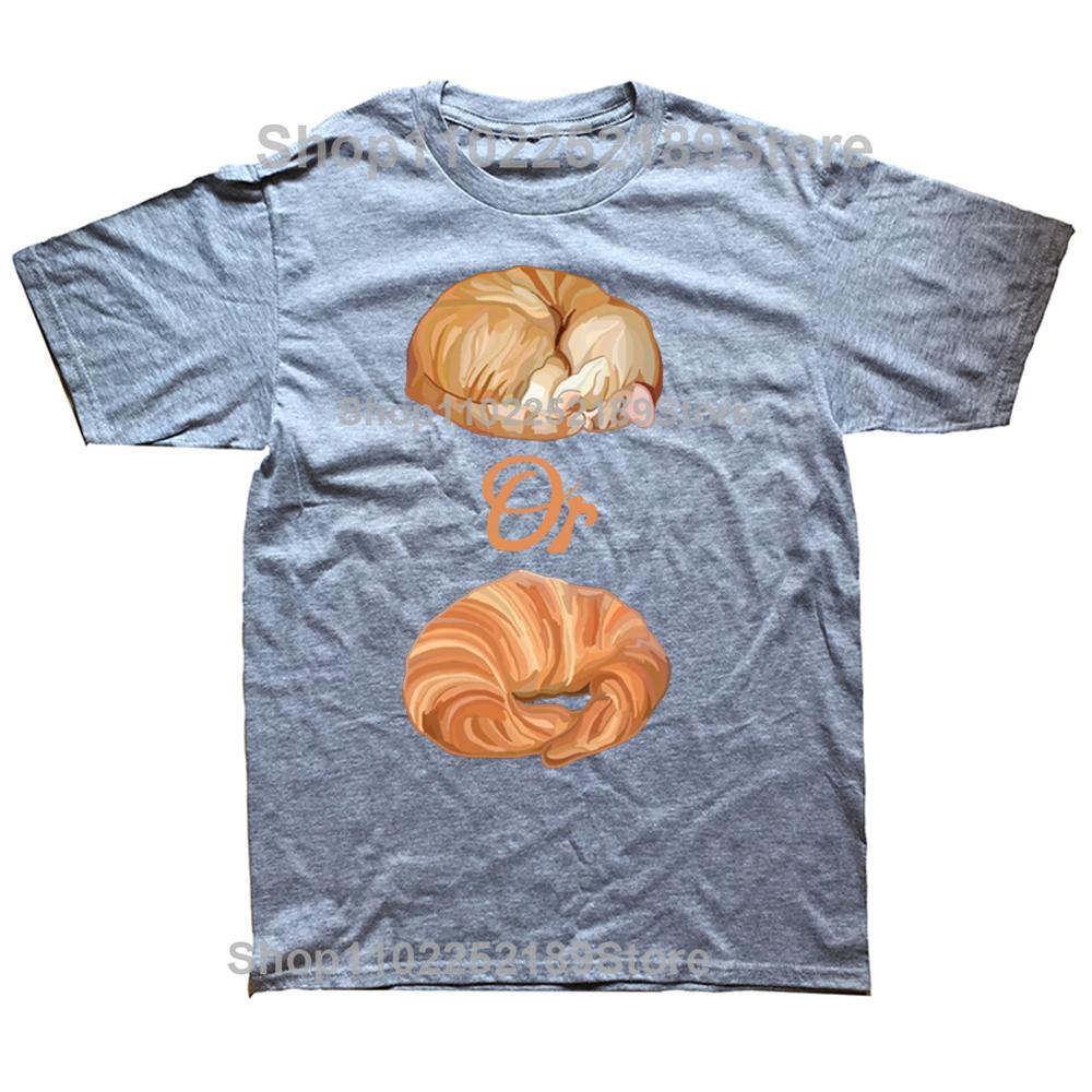 Funny Croissant Cat Meme Graphic T-shirts Men Women's Fashion Casual Tshirt 100% Cotton Loose Oversized Food Lover T Shirt