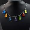 Regenbogen-Süßigkeitenfarbe Bär Halskette Bunter Harz Anhänger Halskette Niedliches Tier Punk Party Schmuck für Damen Mädchen Geschenke
