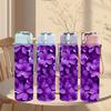 1PC Dense Purple Lilac Flower Cluster Print 750ml Color Plastic Sports Water Bottle Leakproof Flip Straw Lid Suitable for Sports Office Home Use
