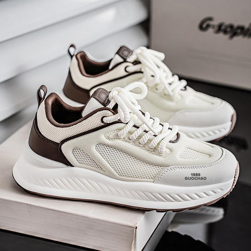 

2025 summer new men s shoes breathable mesh versatile dad shoes thick sole heightening non-slip wear-resistant casual sports shoes 44