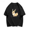 Pok Mon Creative Graffiti Collaboration Short Sleeve Tshirt for Parent Child Summer Cotton Half Sleeve Casual