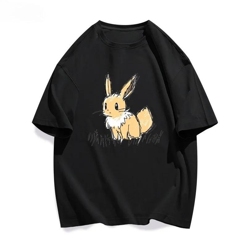 Pok Mon Creative Graffiti Collaboration Short Sleeve Tshirt for Parent Child Summer Cotton Half Sleeve Casual