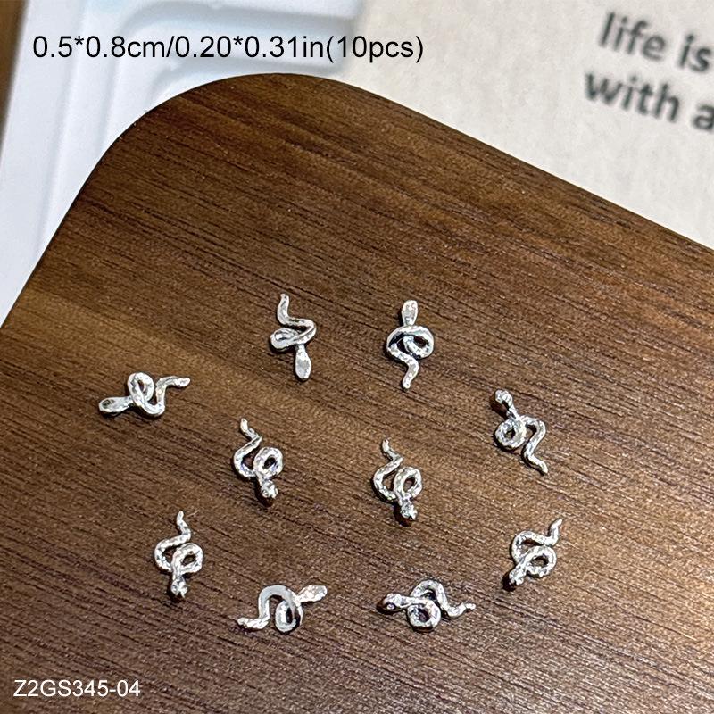 

Retro Gold & Silver Snake 3D Nail Art Accessories