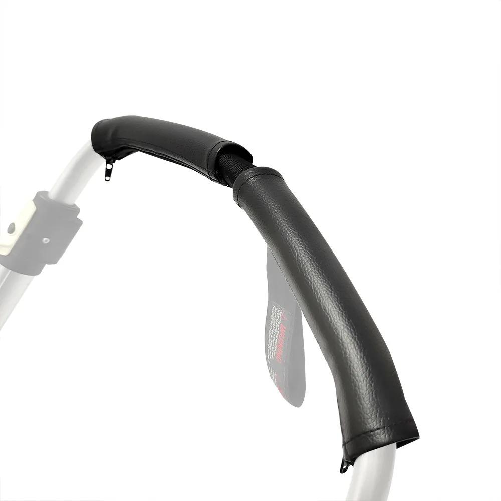 A Pair of Baby Strollers with Universal Handle, Gloves, Armrest Protective Cover, Faux Leather, Foldable and Washable Zipper