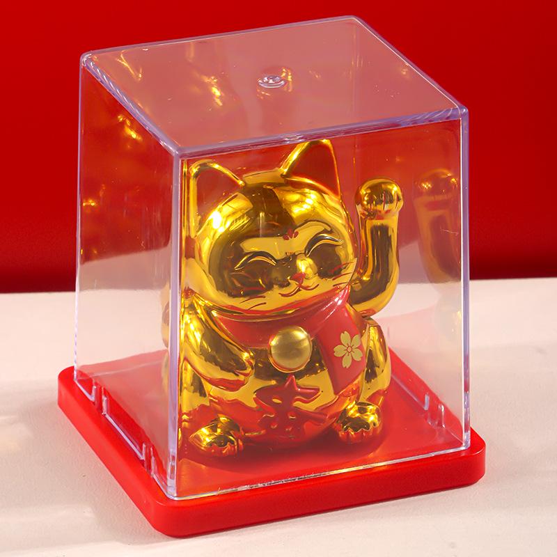 Solar Powered Waving Lucky Cat - Automatic Fortune Cat for Home, Desktop, or Car Decoration