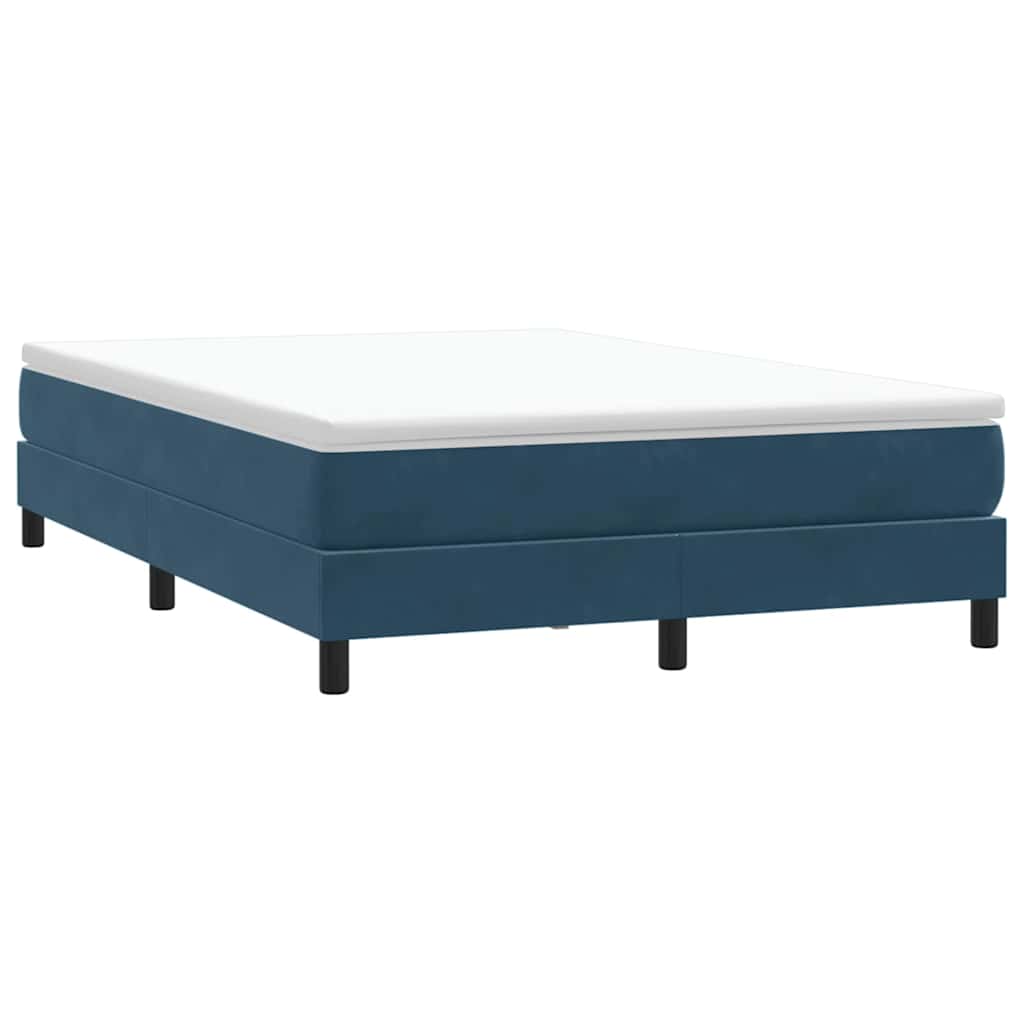 Łóżko Typu Box Spring Bez Materaca Ciemnoniebieskie 140X220 Cm