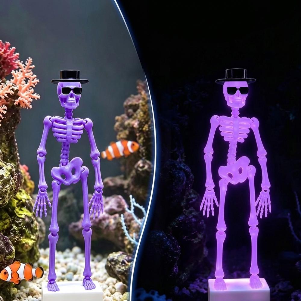 Cappello Occhiali da Sole Acquario Danzante Teschio Ornamento Scheletro Dinamico Bollicine Appassionati di Acquari