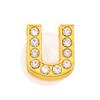New Gold Letter Alphabet Shoes Charms Metal Button Rhinestone Crown Shoe Decorations Garden Shoes Accessories for Women Man 1PCS