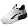 Men’s White Height Increase Street Style Sport Running Black Thick Sole Sneakers Retro Basketball Shoes Large Size for Students