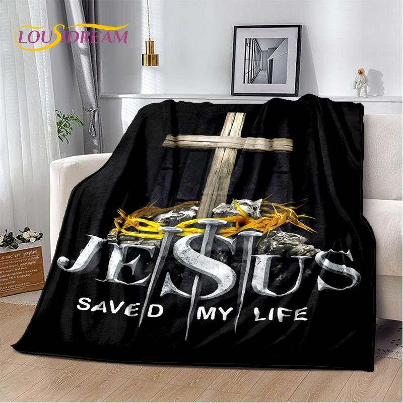 New 3D Pray Holy Bible Cross Jesus Soft Blankets,Keep Warm Throw Blanket Comfortable Blanket for Picnic Beds Sofa Home Bedroom