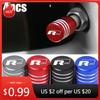 For VW VOLKSWAGEN 2026 New for Volkswagen VW 4Pcs Car Wheel Rims Tire Valve Stem Caps R Line GOLF POLO Jetta GTI Touran GTE Auto