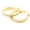 Les Trésors De Lily [G2059] - White Gold Plated 'Cristal Plénitude' Hoop Earrings