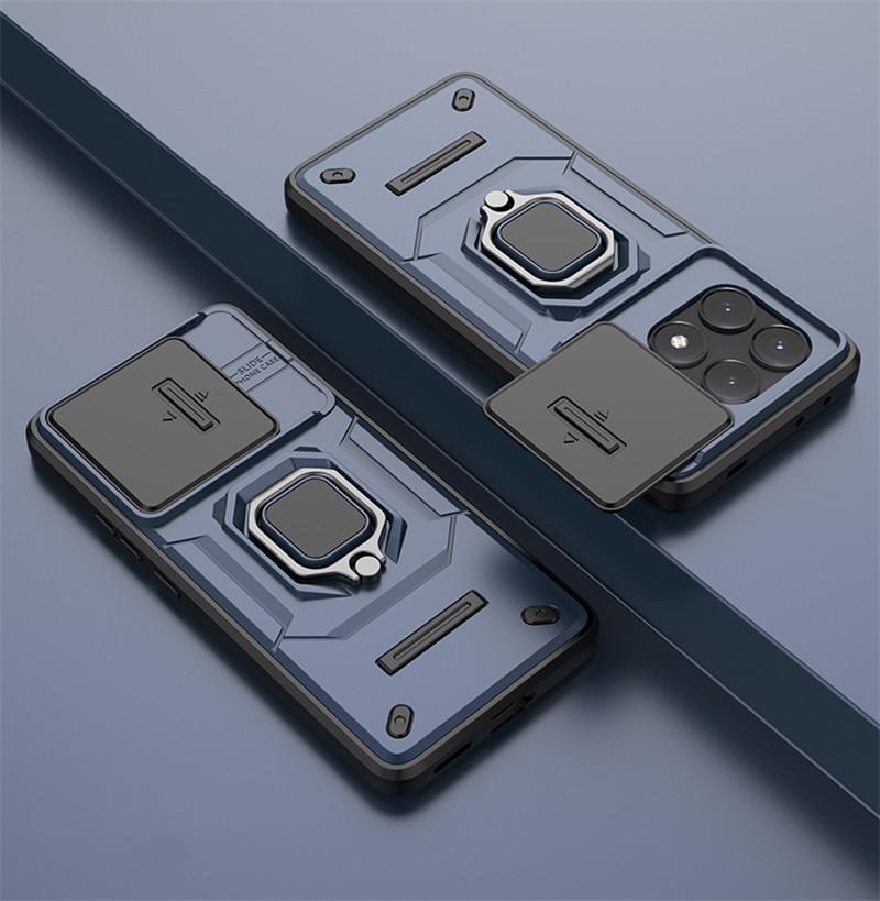 For POCO F6 Pro 5G Cover For POCO X6 Pro Case 6.67 Inch Lens Sliding Window Protector Armor Shockproof Holder Magnetic Bumper