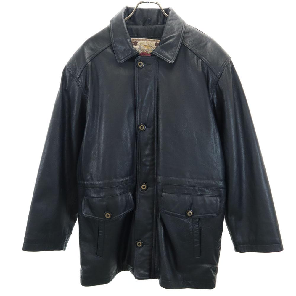 STONE MILLED Cowhide Leather coat L black Men's Used