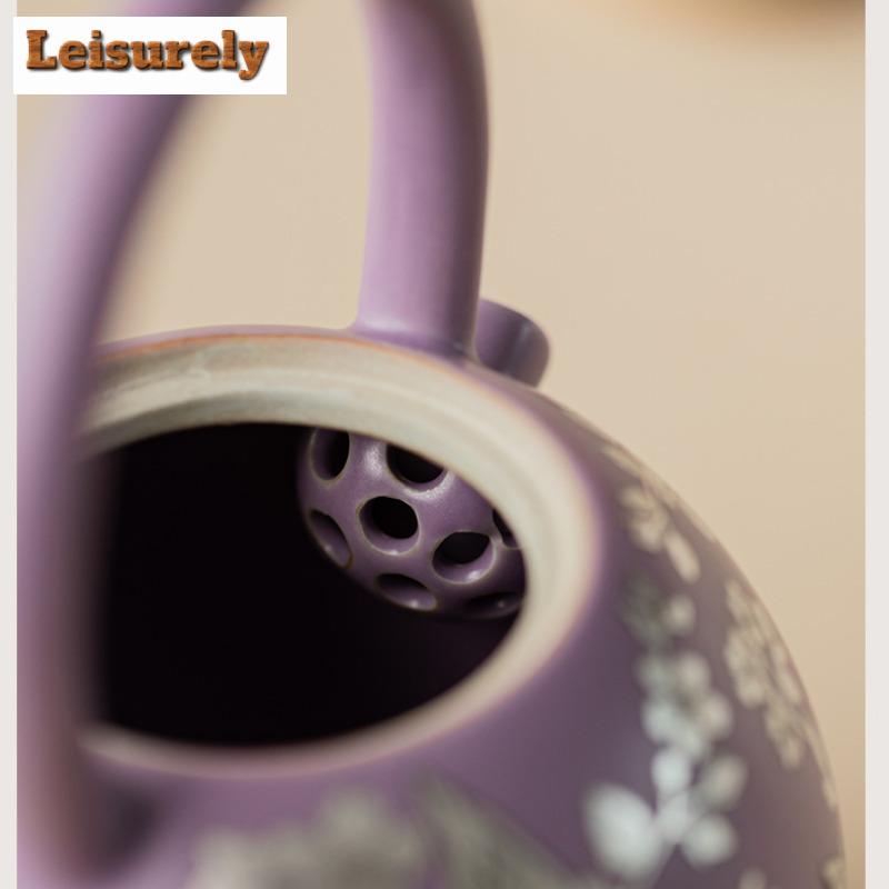 111ml Gilt Silver Butterfly Flower Lifting Handle Teapot Luxury Tea Infuser Pot Tea Brewing Kettle With Ball Hole Teaset Supplie