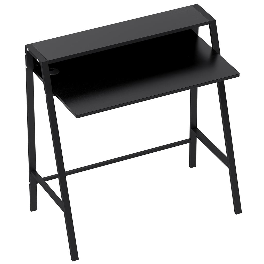 Writing Desk Computer Table Home Office PC Laptop Workstation Storage Shelf 84L x 45W cm Black