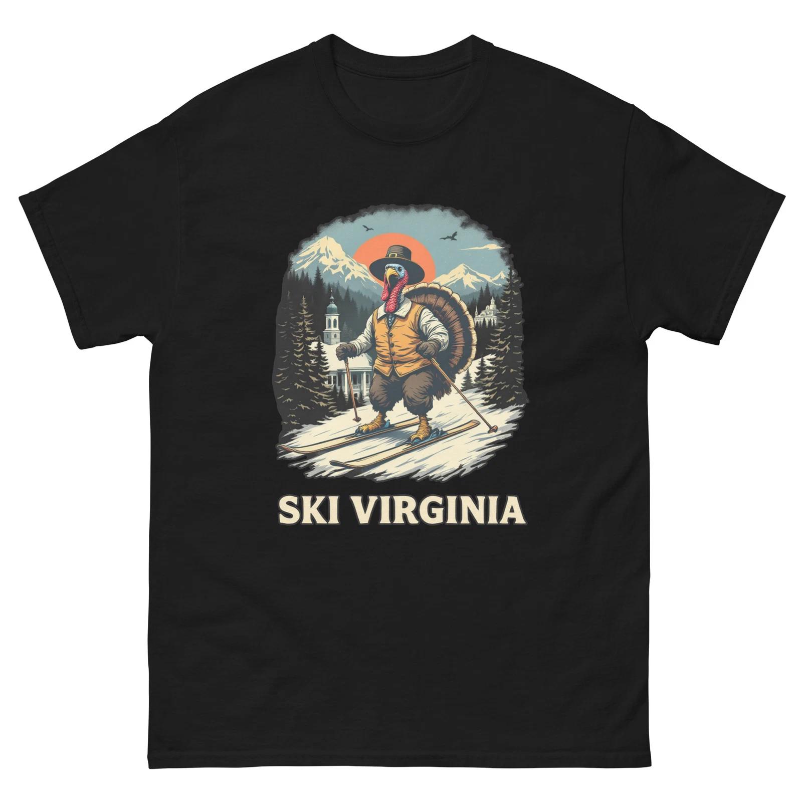 Лыжи Вирджиния Турция лыжная птица Унисекс классическая футболка 2XL
