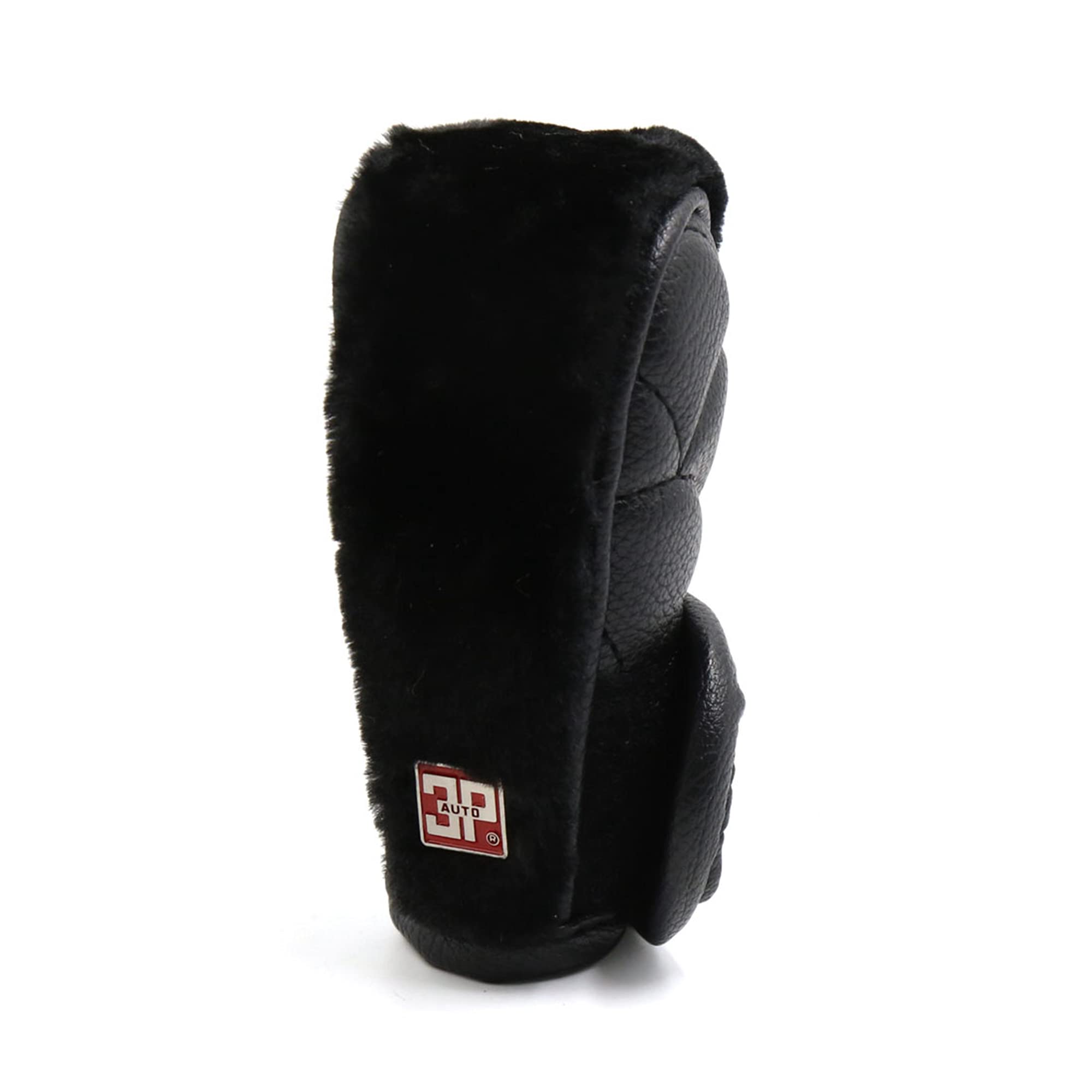 

uxcell Gear Shift Lever Knob Protective Cover for Black Faux Leather and Flannel Car, чёрный