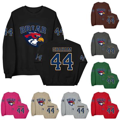 Crewneck Pullover Sweatshirt with Lettering and Sports Graphic Print Long Sleeve Casual Fit for Women