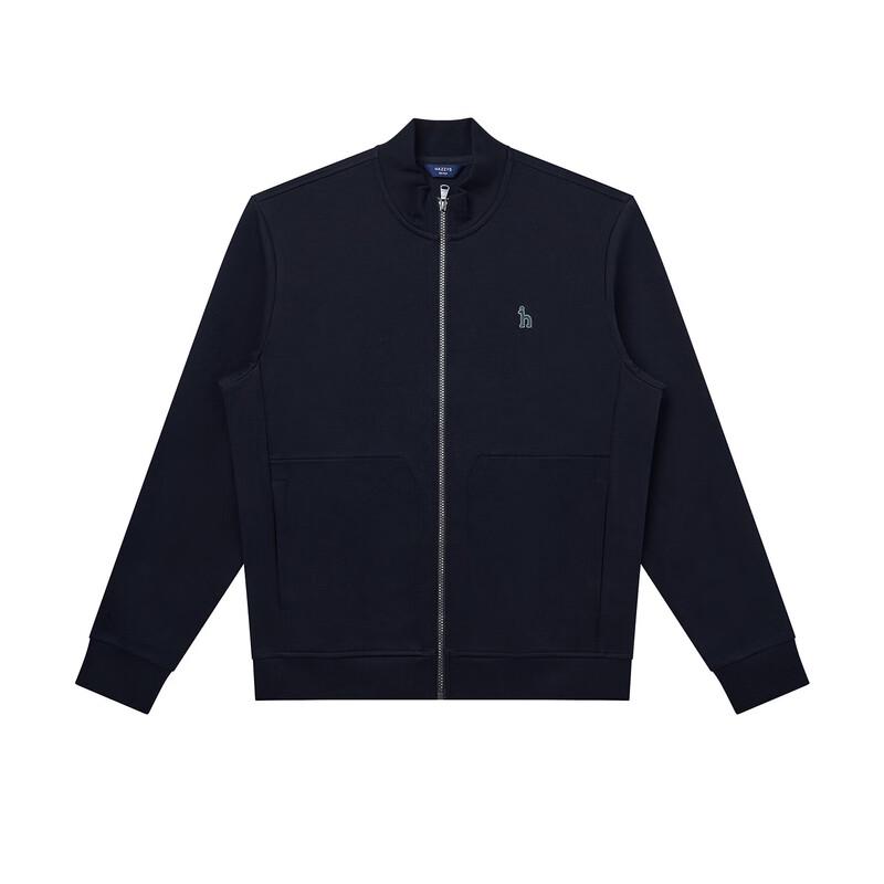 HAZZYS Men's Liquid Ammonia Stand Collar Knitted Jacket