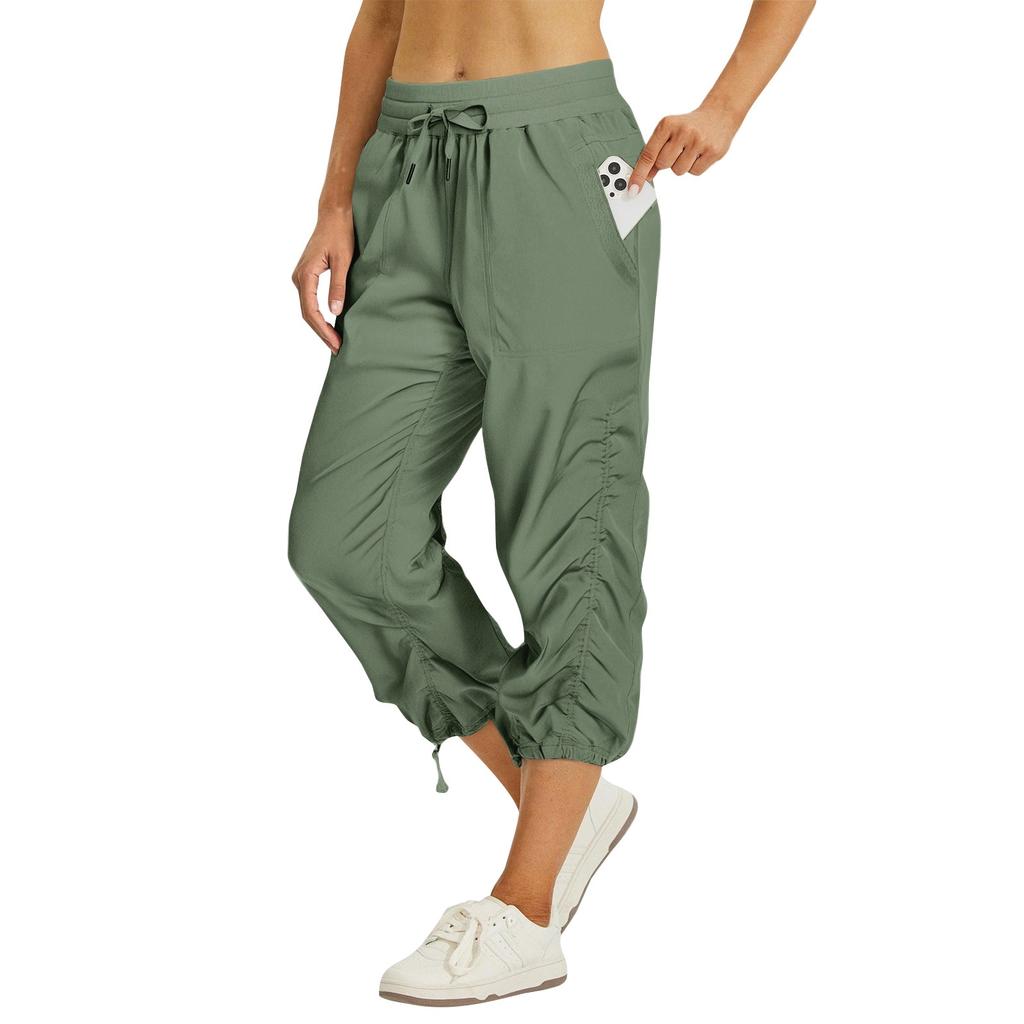 Women's Pleated Cargo Hiking Pants With Pockets