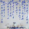 Glitter Surface Music Notes Star Glitter Hanging Banner Note Elements Star Shape Musical Theme Decoration Hanging Design
