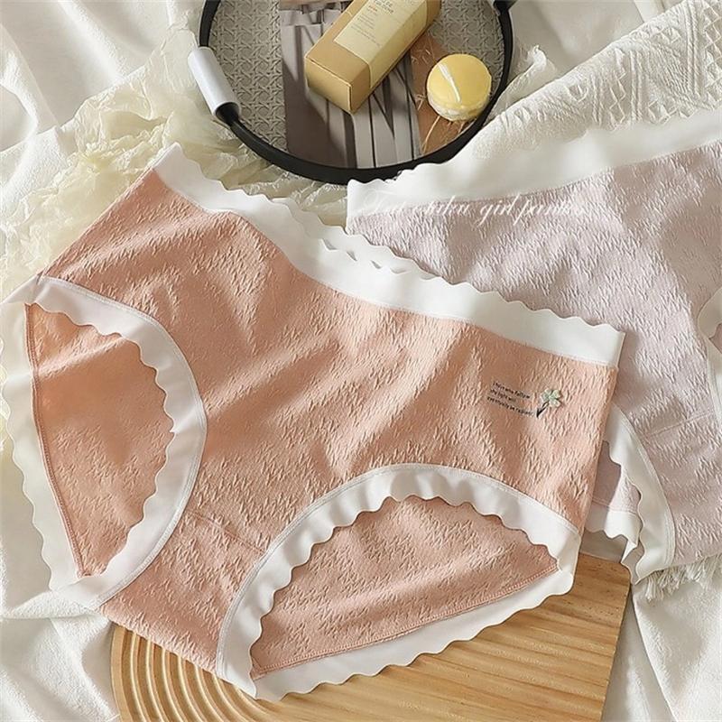 Hohe Taille Damenunterwäsche Übergröße Baumwolltextur Slips Vollabdeckung Hüfte Damen Slips Weicher Komfort Dessous