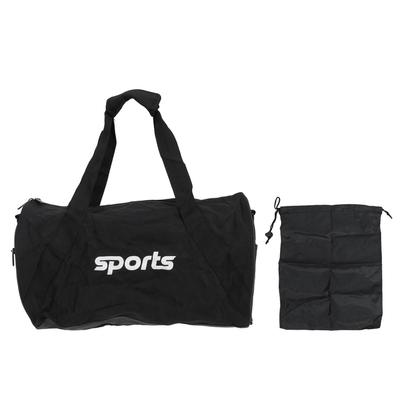 Bolsa Deportiva para Gimnasio Color Negro Forma de Cilindro Impermeable Multifuncional Bolsa de Viaje Duffel para Negocios