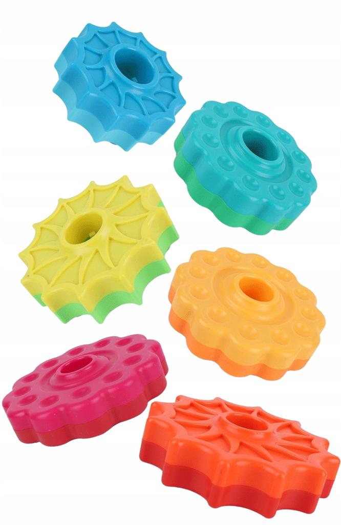 Zakręcona Piramida Spirala Kolorowa Wieża Klocki Tęczowa Edukacyjna 41Cm
