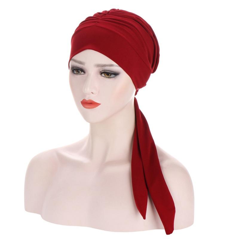 New Fashion Printed Turban Hat Classic Cap Muslim Stretch Head Scarf Hat Cap Turban Bonnet Women Inner Chemotherapy Underscarf