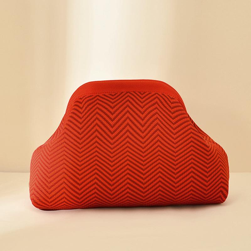 Pochette a Maglia Rigata - Borsa da Giorno Capiente per Trucco e Oggetti Essenziali