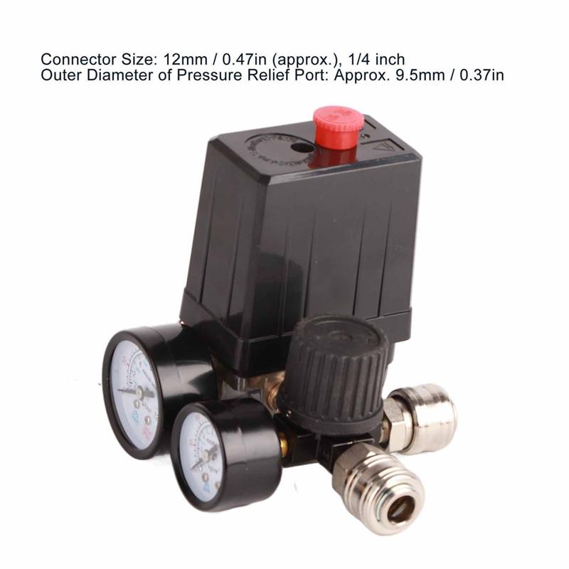 A95I-Pressure Control Switch Regulator Valve 90-120PSI 1/4In 4 Holes Controller Air Compressor Valve Air Compressor