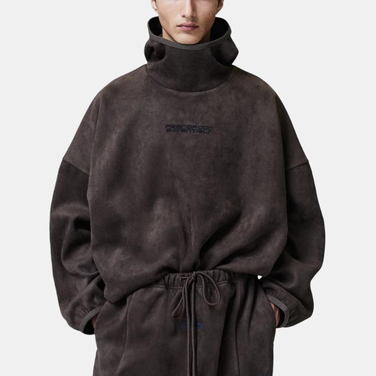 Fear of God Essentials Suede Fleece Modern Hoodie Brown Men Tops 192HO256943F