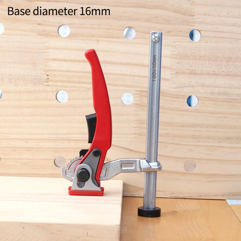 1pc Woodworking Desktop Quick Acting Hold Down Clamp Fast Fixed Clip For Woodworking Benches 16/19/20/28mm Hole Ratchet F Clamp