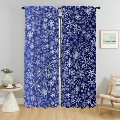 Cortinas Opacas para Sala de Estar Cortina de Ventana de Copo de Nieve de Dibujos Animados para Habitación 2 Paneles Decoración de Halloween Partición Estores Cámara