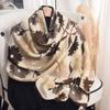 Imitation Cotton and Linen Scarf for Women In Spring and Summer Fashion Thin Pastoral Style Floral Printed Silk Scarf High-end Temperament Shawl