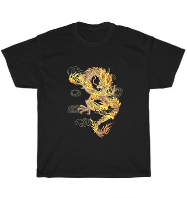 Traditioneller Chinesischer Drache Gelber Drache Fliegende Echse Fabeltier T-Shirt