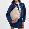COACH City Bucket 34 Logo Magnetic Closure Coated Canvas Bucket Shoulder Bag Large Women's Sand and Chalk
