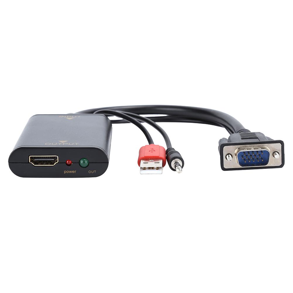 USB Cable with Audio Adapter VGA Input to HDMI Video Converter Excellent Performance