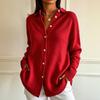 Cardigan da donna a maniche lunghe con bottoni frontali e colletto a revers, maglieria colorata per esterni