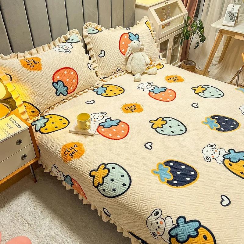 Thickened Milk Fiber Quilted Bed Cover Three Or Four Piece Suit Winter Tatami Bed Cover