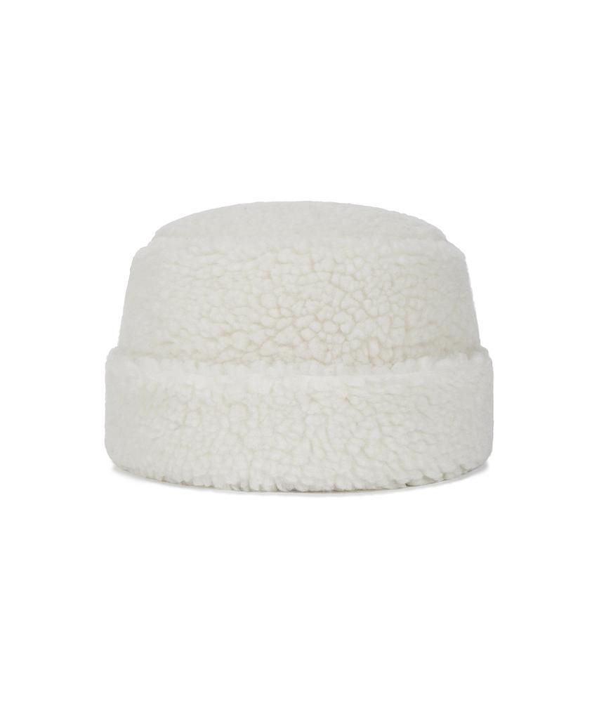 Bajal Va Long Label Fleece Mongolian Bucket Hat Cream